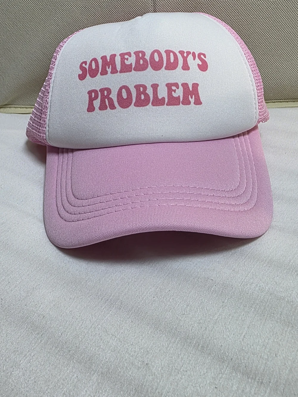 0905 Pink 'Somebody's Problem' Women's Trucker Hat